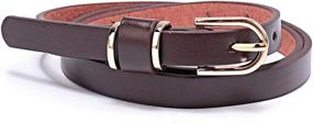 img 3 attached to Womens Skinny Leather Solid Ornament Women's Accessories : Belts