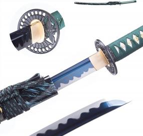 img 4 attached to Японский меч катана из высокоуглеродистой стали 1060 для мужчин - настоящий самурайский меч из холодной стали от FUNAN SENGO