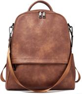 bromen backpack leather anti theft shoulder women's handbags & wallets ~ fashion backpacks logo