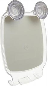 img 2 attached to 🪞 Безтуманный зеркало для душа с пылесосом для бритья: iDesign Forma - прозрачное и крепкое крепление Power Lock для ванной комнаты или душа