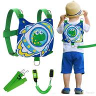 🦖 lehoo castle toddler harness leash with baby anti lost wrist link, cute dinosaur child safety belt, walking wristband for toddlers, babies & kids (green) - 4 in 1 логотип