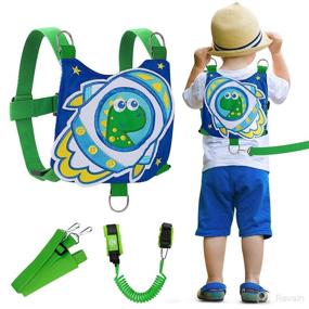 img 4 attached to 🦖 Lehoo Castle Toddler Harness Leash with Baby Anti Lost Wrist Link, Cute Dinosaur Child Safety Belt, Walking Wristband for Toddlers, Babies & Kids (Green) - 4 in 1