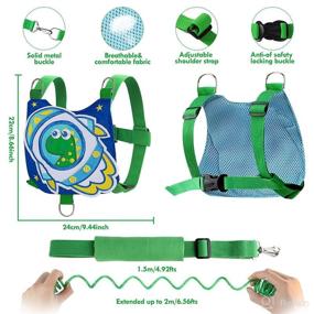 img 3 attached to 🦖 Lehoo Castle Toddler Harness Leash with Baby Anti Lost Wrist Link, Cute Dinosaur Child Safety Belt, Walking Wristband for Toddlers, Babies & Kids (Green) - 4 in 1