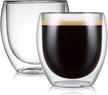 enjoy your espresso in style with cnglass double wall glass cups - set of 2 logo