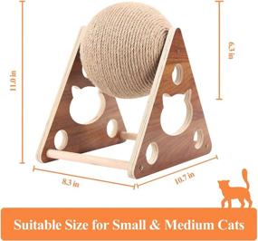 img 1 attached to 🐱 Upgrade your Cat's Playtime with the New Natural Sisal Cat Scratcher Toy Featuring a Built-in Bell and Solid Wood Design for Interactive Indoor Fun for Small to Medium Cats and Kittens