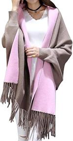 img 1 attached to QZUnique Womens Cardigan Poncho Fringe Women's Accessories ~ Scarves & Wraps