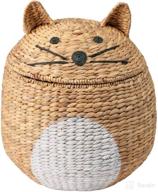 charming cat-shaped storage basket with lid - functional and stylish organization solution логотип