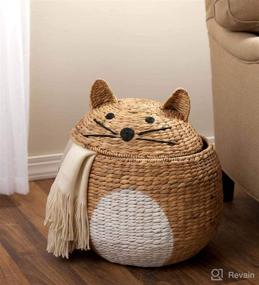 img 1 attached to Charming Cat-Shaped Storage Basket with Lid - Functional and Stylish Organization Solution