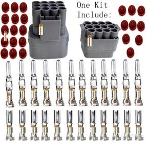 img 3 attached to 🔌 Waterproof Electrical Connector Plug Kit - 10Kit 12 Pin Way with Nylon Housing Terminal Sockets, Male Female Plug for Car Auto, 18-14 AWG Cable, Lsgoodcare