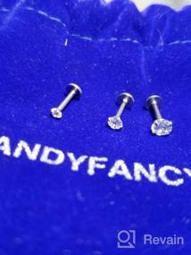 img 7 attached to 16G CZ Triple Forward Helix Ear Cartilage Tragus Studs Earrings Lip Piercing 2/3/4Mm
