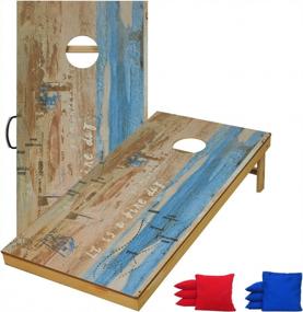 img 4 attached to Upgrade Your Outdoor Fun With TIANNBU Solid Wood Premium Cornhole Game Set - Includes 2 Waterproof Regulation Boards And 8 Toss Bags!