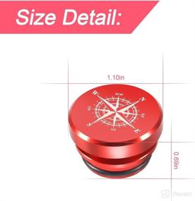 img 3 attached to 🚬 Billet Aluminum Waterproof Dustproof Cigarette Lighter Plug Cover for Car - Universal Interior Decoration for Most 12 Volt Power Source Vehicles (Compass/Red)