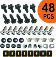 🔩 stainless steel license plate screws - anti-rust fasteners for plates, frame, hood & screw cover - black finish логотип