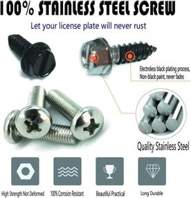 img 3 attached to 🔩 Stainless Steel License Plate Screws - Anti-Rust Fasteners for Plates, Frame, Hood & Screw Cover - Black Finish