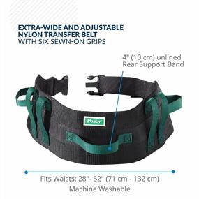 img 3 attached to Extra-Wide Soft Nylon TIDI Posey Transfer Belt - Black With Green Economy Model - Washable Walking & Gait Transfer Belt For Nurses, Therapists & Home Care Caregivers (6537Q)