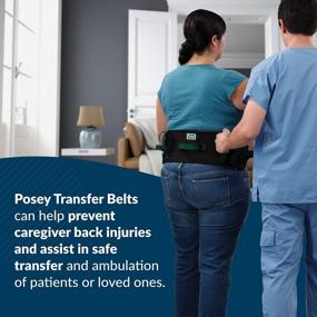 img 2 attached to Extra-Wide Soft Nylon TIDI Posey Transfer Belt - Black With Green Economy Model - Washable Walking & Gait Transfer Belt For Nurses, Therapists & Home Care Caregivers (6537Q)