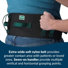 img 1 attached to Extra-Wide Soft Nylon TIDI Posey Transfer Belt - Black With Green Economy Model - Washable Walking & Gait Transfer Belt For Nurses, Therapists & Home Care Caregivers (6537Q)