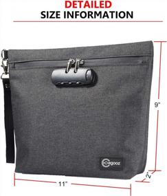 img 2 attached to Egooz Smell Proof Bags With Combination Lock, 11"X9" Large Smell Proof Pouch, Waterproof Smell Proof Case Conatiners For Travel Storage Dark Grey