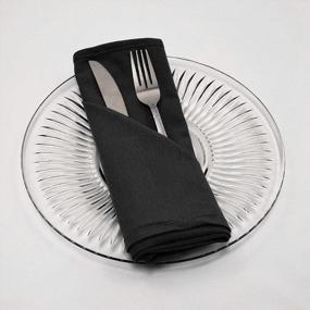 img 2 attached to TableLinensforLess Hemmed Edge, Restaurant Size 20 Inch Square Spun-Polyester Dinner Napkins Set Of 6 (Black)