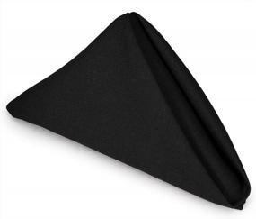 img 4 attached to TableLinensforLess Hemmed Edge, Restaurant Size 20 Inch Square Spun-Polyester Dinner Napkins Set Of 6 (Black)