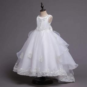 img 3 attached to 👗 Exquisite Applique Embroidered Bridesmaid Princess Communion Girls' Dresses