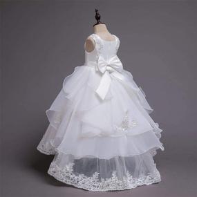 img 2 attached to 👗 Exquisite Applique Embroidered Bridesmaid Princess Communion Girls' Dresses