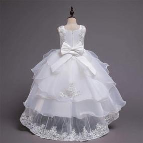 img 1 attached to 👗 Exquisite Applique Embroidered Bridesmaid Princess Communion Girls' Dresses