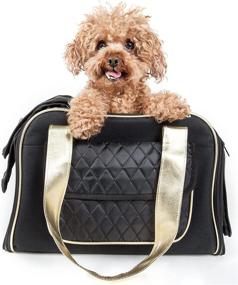 img 3 attached to Airline Approved Fashion Designer Travel Pet Dog Carrier: PET LIFE 'Mystique', Black - One Size