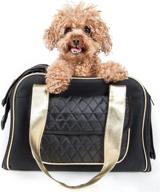 airline approved fashion designer travel pet dog carrier: pet life 'mystique', black - one size logo