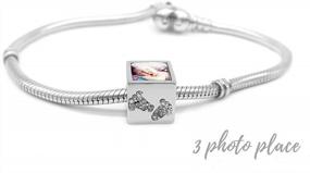 img 1 attached to Подвески Creationtop Fit Pandora с серебряным покрытием Индивидуальная подвеска с вашей фотографией Индивидуальная подвеска (посеребренная)