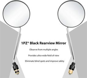 img 3 attached to 🔍 Universal 8mm Round Rear View Mirrors with 7/8" 22mm Handlebar Mount - 1PZ RM8-JE1 - Ideal Replacement for 50cc GY6 Scooters, Motorcycles, Mopeds, ATVs, Quads, Go Karts, Mini Dirt Bikes, and 3 Wheelers (JET BLACK)