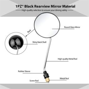 img 1 attached to 🔍 Universal 8mm Round Rear View Mirrors with 7/8" 22mm Handlebar Mount - 1PZ RM8-JE1 - Ideal Replacement for 50cc GY6 Scooters, Motorcycles, Mopeds, ATVs, Quads, Go Karts, Mini Dirt Bikes, and 3 Wheelers (JET BLACK)