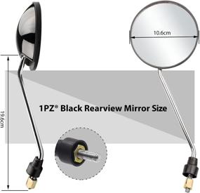 img 2 attached to 🔍 Universal 8mm Round Rear View Mirrors with 7/8" 22mm Handlebar Mount - 1PZ RM8-JE1 - Ideal Replacement for 50cc GY6 Scooters, Motorcycles, Mopeds, ATVs, Quads, Go Karts, Mini Dirt Bikes, and 3 Wheelers (JET BLACK)