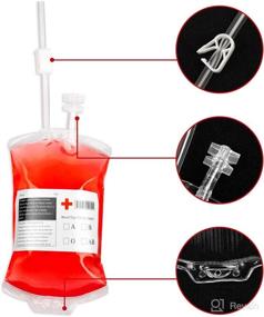 img 2 attached to 💉 Blood Energy Drink Bags - Party Favour Drinking Cups, (25pcs) IV Bags 350ml