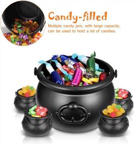 img 3 attached to Halloween Black Cauldrons Set - Includes 11 Mini Cauldrons And 1 Large 8Oz Candy Bucket Kettle - Multi-Purpose Novelty Candy Holder Pot With Handle Perfect For Halloween Parties - Toyvian, 12Pcs