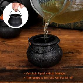 img 2 attached to Halloween Black Cauldrons Set - Includes 11 Mini Cauldrons And 1 Large 8Oz Candy Bucket Kettle - Multi-Purpose Novelty Candy Holder Pot With Handle Perfect For Halloween Parties - Toyvian, 12Pcs