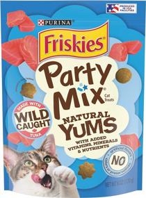 img 4 attached to Purina Friskies Natural Cat Treats, Party Mix Natural Yums With Wild Tuna - (6) 6 Oz. Pouches