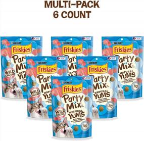 img 3 attached to Purina Friskies Natural Cat Treats, Party Mix Natural Yums With Wild Tuna - (6) 6 Oz. Pouches