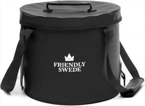 img 3 attached to The Friendly Swede Collapsible Bucket With Lid, Folding Bucket For Camping, Travel & Gardening, Portable Water Bucket W/ A Handy Tool Mesh Pocket, Collapsible Water Container, Camping Water Container
