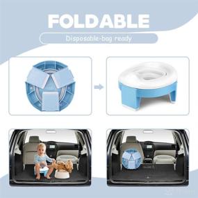 img 1 attached to 🚽 Portable Toddler Potty Seat for Travel - 3-in-1 Folding Potty Training Toilet Chair with Travel Bag - Lightweight Potty Trainer for Kids Baby - Ideal for Home, Car, Camping Use