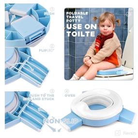 img 2 attached to 🚽 Portable Toddler Potty Seat for Travel - 3-in-1 Folding Potty Training Toilet Chair with Travel Bag - Lightweight Potty Trainer for Kids Baby - Ideal for Home, Car, Camping Use
