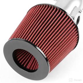 img 3 attached to 🚗 DNAMotoring AIP-2-HS-TVEZ07-SLSL Aluminum Cold Air Intake System with Heat Shield for 2007-2011 Camry Venza V6