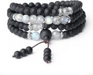 ожерелье-браслет amorwing onyx 108 mala beads - молитвенный матовый дизайн логотип