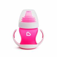 munchkin 4oz pink trainer cup: идеально подходит для мягкого перехода к питью из большой детской чашки! логотип