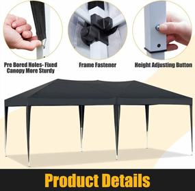 img 1 attached to 10X20 Pop Up Canopy With Sturdy Frame: Ecotouge Folding Patio Canopies - Height Adjustable And Anti-UV/Waterproof Outdoor Canopy Tent With Portable Carry Bag For Parties And Commercial Use (Black)