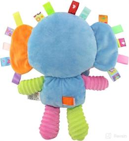 img 2 attached to 🐘 StoHua Baby Tags Toy: Elephant Security Blanket with Ribbons & Rattle - Plush Sensory Tag Toy for Newborns and Infants