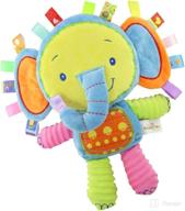 🐘 stohua baby tags toy: elephant security blanket with ribbons & rattle - plush sensory tag toy for newborns and infants logo
