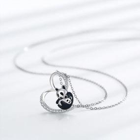 img 2 attached to Откройте для себя очаровательные ожерелья с принтом лап животных из стерлингового серебра 925 пробы - идеальный подарок для женщин и девочек