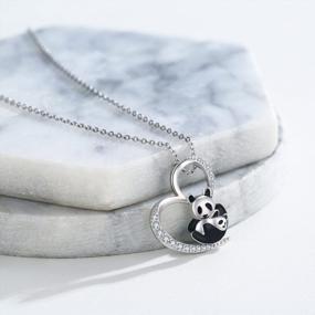 img 3 attached to Откройте для себя очаровательные ожерелья с принтом лап животных из стерлингового серебра 925 пробы - идеальный подарок для женщин и девочек