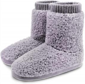 img 4 attached to Cozy Women'S Winter Slipper Booties With Soft Lining & Durable Rubber Sole
